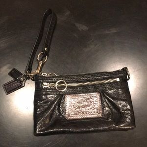 Coach poppy parent large wristlet/clutch